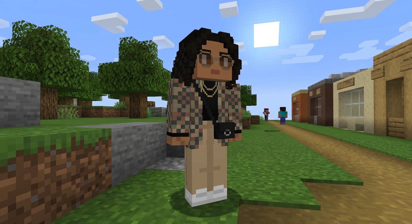 Minecraft karakterine dönüştürülmüş fotoğraf